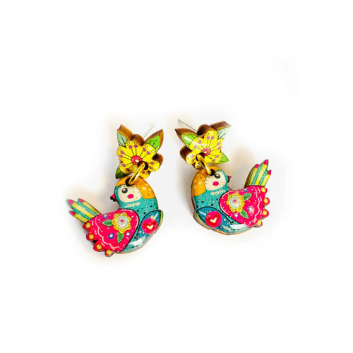 Abstract Bird Statement Earrings Summer Nature