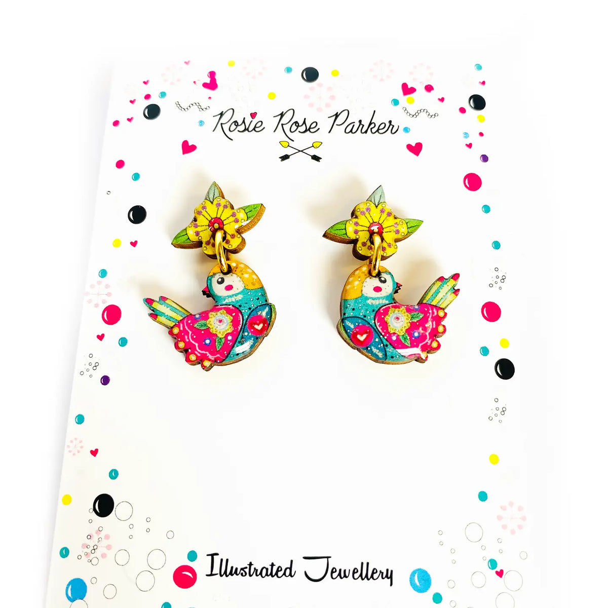 Abstract Bird Statement Earrings Summer Nature