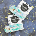 Teal, Pale Blue & White Marble Barrette Acrylic Hair Clip