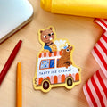 Ice Cream Van Vinyl Sticker | Cute Bear Decal