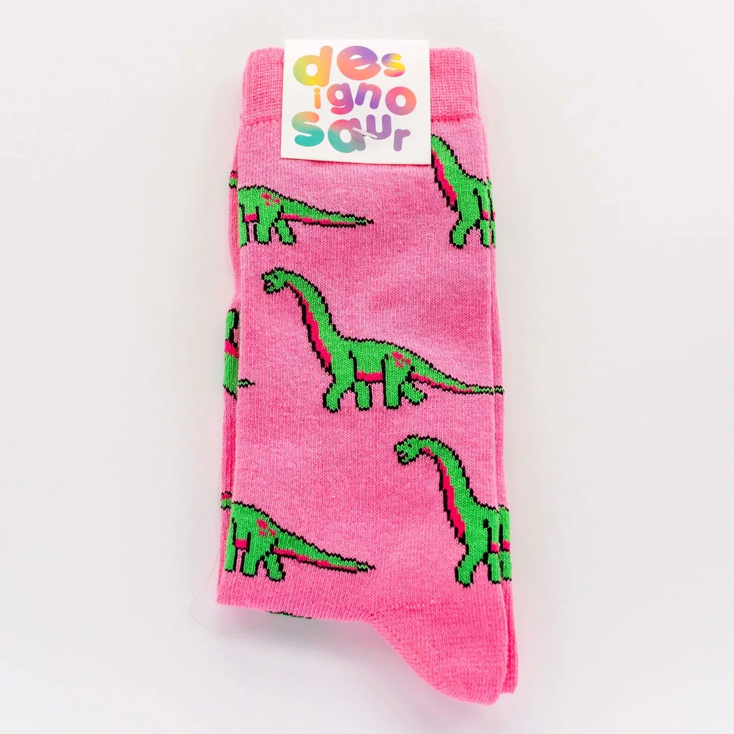 Diplodocus Pink Dinosaur Socks
