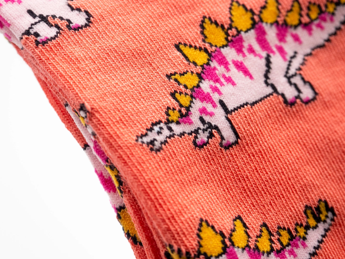 Stegosaurus Orange Dinosaur Socks
