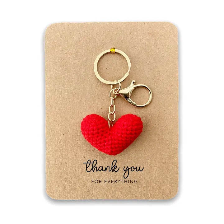 Thank You Gift, Keyring Gift, Heart Keyring