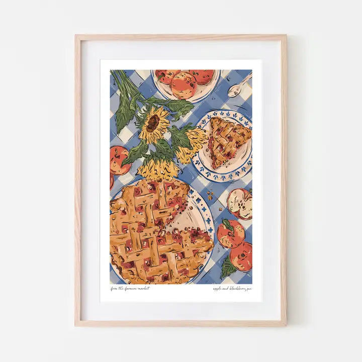 Apple and Blackberry Pie A4 Print