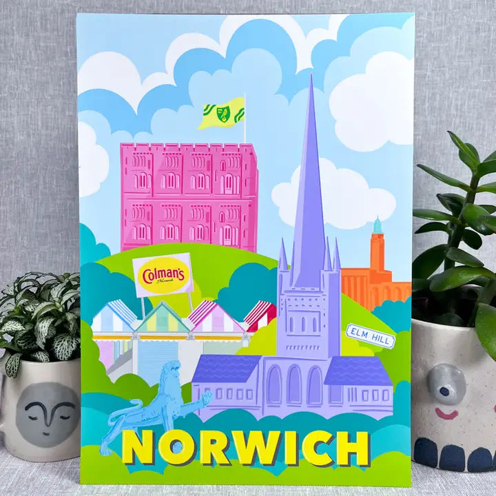 Norwich Landmark A4 Print