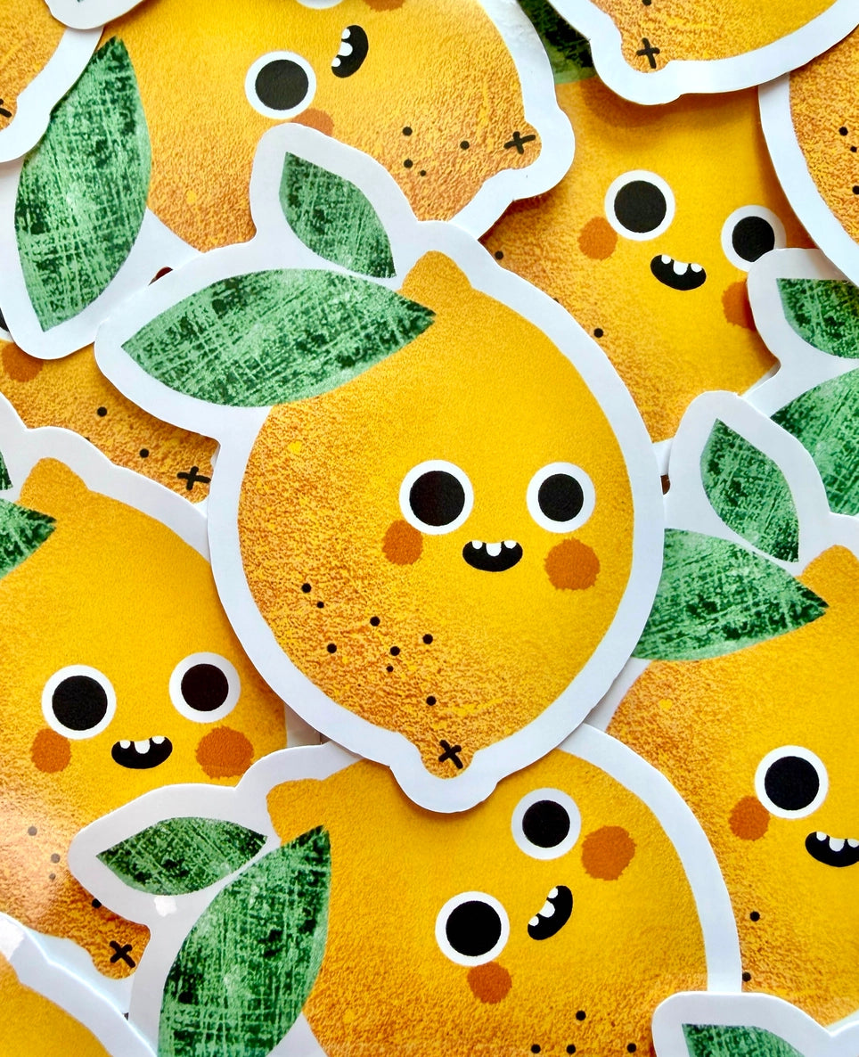 Lemon Vinyl Sticker | Cute Illustrated Decal