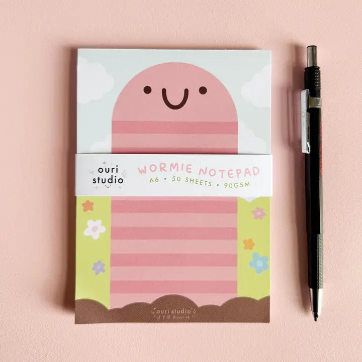 Wormie Notepad - Cute Earthworm Notes List Desk Pad