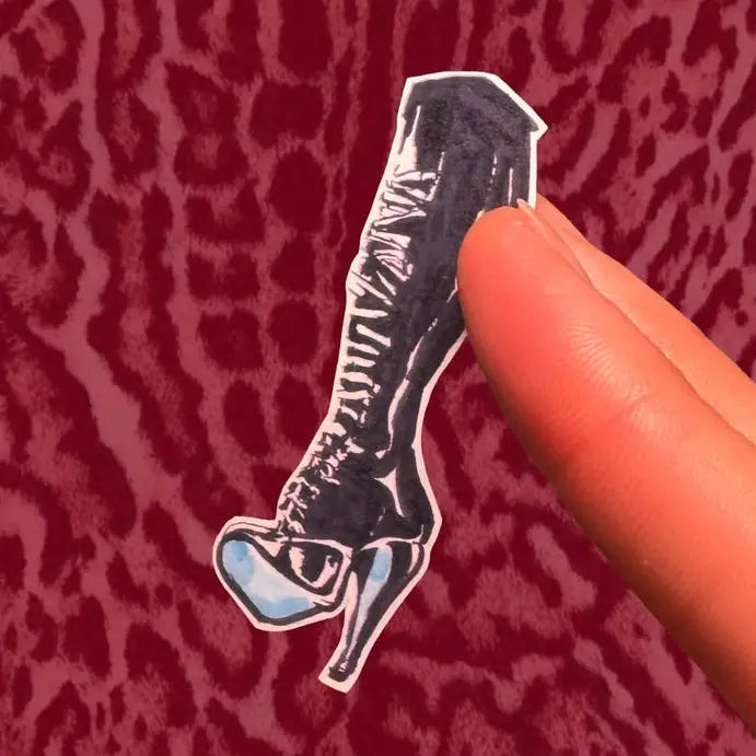Vintage Leather High Heel Sticker